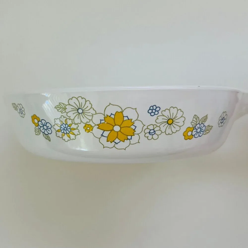 CORNING WARE Floral Bouquet Pattern P-83-B Skillet Saucepan Baking Dish